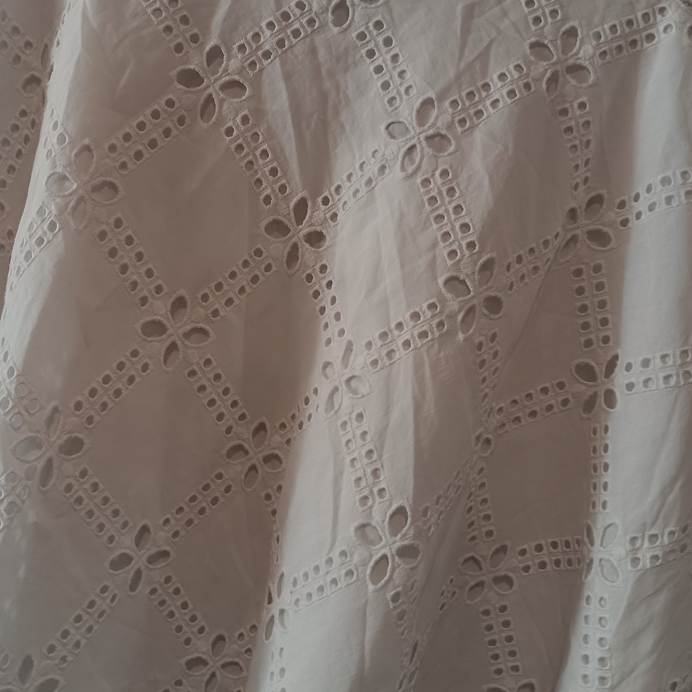J. Jill White Eyelet A-Line Skirt Nw - Picture 3 of 6